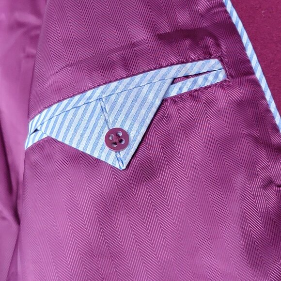 Lands' End Burgundy Wool Cashmere Blend Short Coat Jacket - 6P - Picture 4 of 14